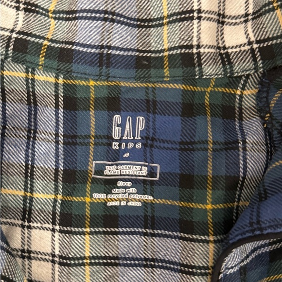GAP Kid’s Casual Blue and Green Plaid Shirt-Size 10 - Picture 2 of 4